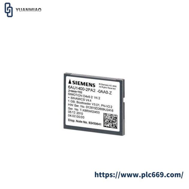 SIEMENS 6AU1400-2PA02-0AA0 1 GB Compact Flash Card for Industrial Control Systems