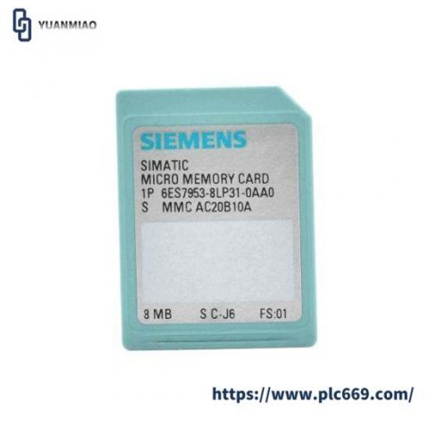 Siemens 6ES7 953-8LP31-0AA0 Memory Card for Industrial Control, Optimized for Global Markets